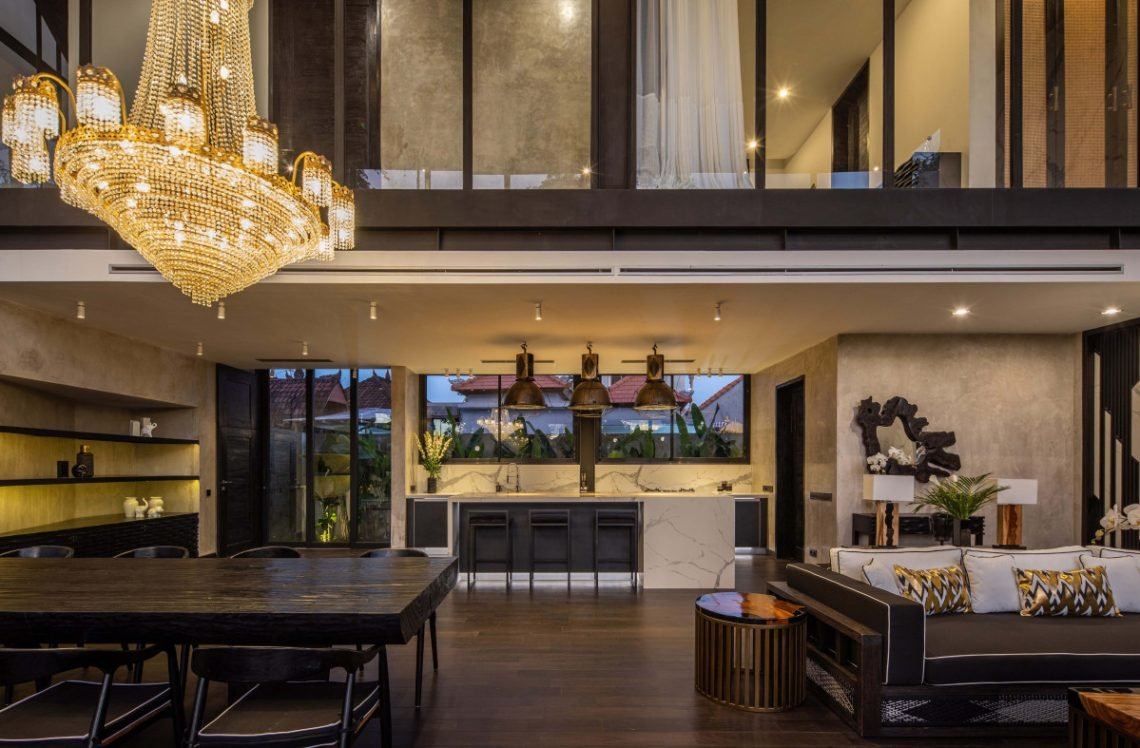 Illustration of Luxury Villas Near Industrial Districts